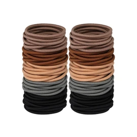 Elastic Hair Ties for Women Girls 120PCS Heavy Duty No Damage Ponytail Holders Athletic Hair Ties Hair Bands Solid Color Ruber Bands for Thin Thick Hair