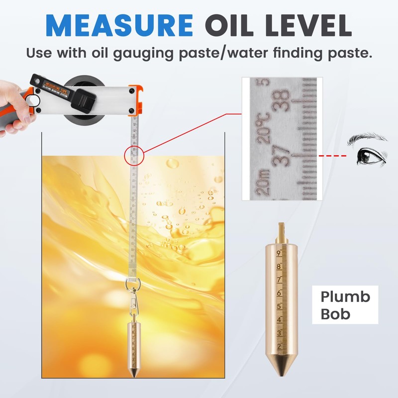 YJINGRUI 33ft/10m Oil Tank Gauging Tapes, Explosion Proof, Stainless Steel