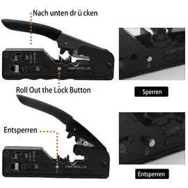 YALYAYA RJ45 Crimping Tool Set Network Tool Set for Network Connector CAT5/CAT6/CAT7 LAN Plug Pass Through Crimping Tool 6P 8P Telephone Plugs