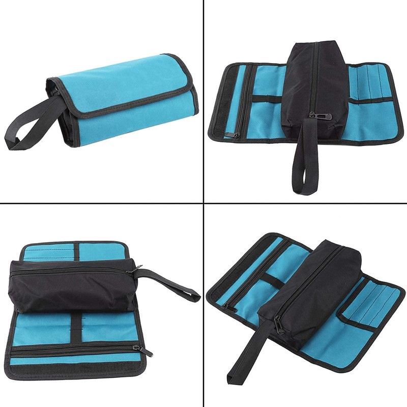 Tool Roll Bag, Foldable Professional Electrician Tool Storage Holder, Roll