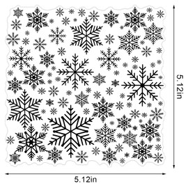 Christmas Snow Clear Stamps for Card Making Decoration and Scrapbooking Supplies, Xmas Snowflake Background Transparent Rubber Stamps for Christmas New Year Paper Card Photo Album Crafting Supplies