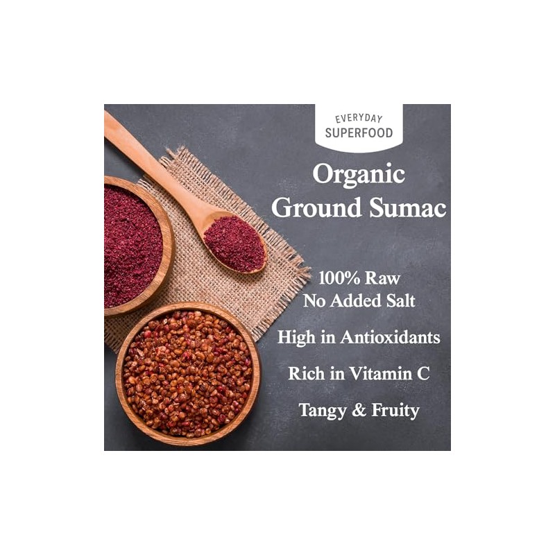 Everyday Superfood Organic Ground Sumac Spice Powder 190g | Ideal