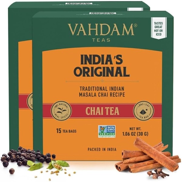 VAHDAM, India's Original Masala Chai Tea Bags (30 Count) Non