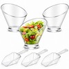 6 Pcs Clear Plastic Angled Serving Bowls and Scoops, 3