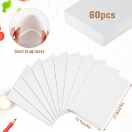 60 Sheets Watercolour Paper Bulk, 140 lb/300 GSM Cotton Cold Press Water Colour Paper for Students Adults Artists Drawing Painting Supplies Postcards, White, 5" x 7"
