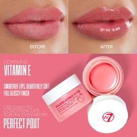 W7- Mascarilla de labios de fresa Super Sweet Dreams - Vitamina E, aloe vera y aceite de semilla de uva - Para labios hidratados y llenos