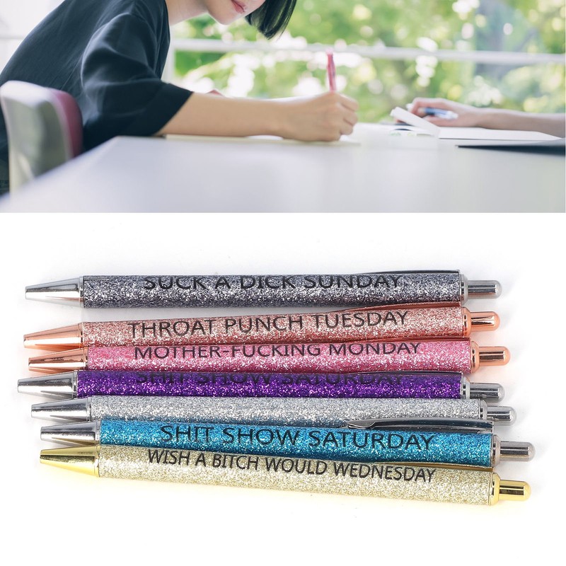 7Pcs Anti Slip Ballpoint Pens Quick Drying Plastic Ballpoint Pens