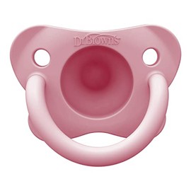 Dr. Brown's HappyPaci - Chupete de bebé 100% silicona, diseño contorneado de una pieza, azul, 0-6 m, sin BPA, paquete de 4