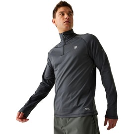 Dare 2b Fuse Up II Core Stretch Lightweight Quick Drying Half Length Inner Zip Chin Guard, Strato Intermedio Uomo, Grigio Ebano, M