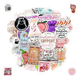 120PCS Bookish Aesthetic Stickers, Durable PVC Stickers for Kindle, Laptops, Walls – Vibrant Designs for Book Lovers & Creative Decor