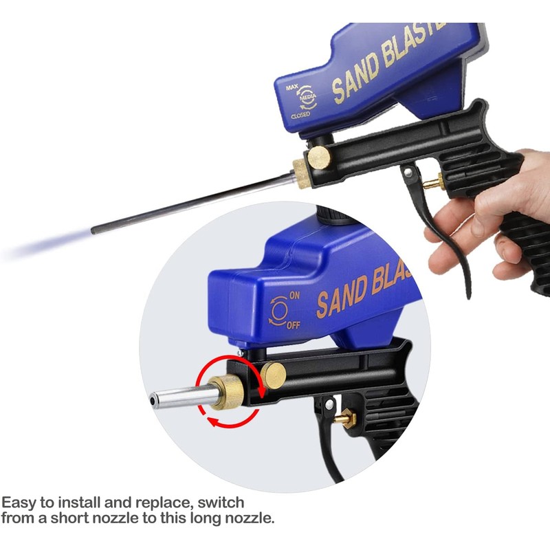 Le Lematec Sand Blaster Long Nozzle Attachment, Sandblasting Nozzle Tip