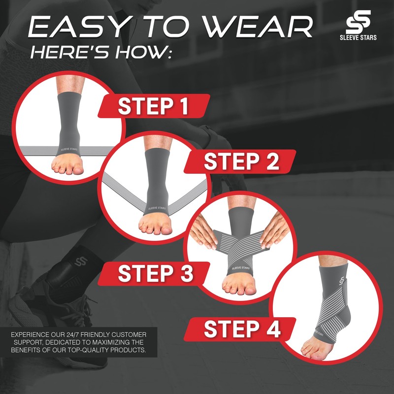 Sleeve Stars Ankle Brace for Sprained Ankle, Plantar Fasciitis Relief