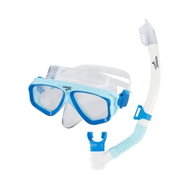 Speedo 875303324571SZ Adult Adventure Mask and Snorkel Set Cool Blue/Clear 1SZ