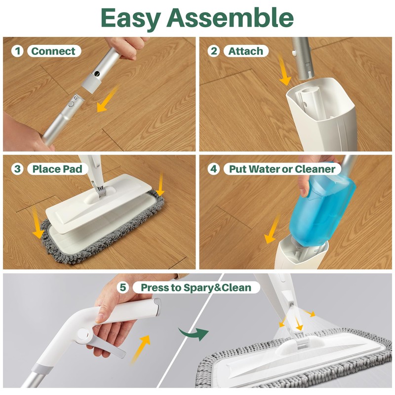 JOYMOOP Spray Mop for Floor Cleaning, Dry Wet Microfiber With