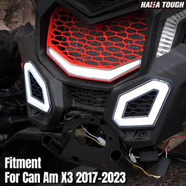 HAKA TOUGH LED Front Accent Light for Can Am Maverick X3 Accessories 2017-2025, Front Grill Lights Auxiliary DRL Turn Signal Fang Lights Spotlight for Can Am X3/ X3 MAX Accessories 2017-2025, 2Pcs