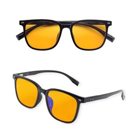 FEISEDY B1223 Blue Light Cut Glasses, Date Glasses, Gaming Glasses, PC Glasses, UV Protection, 99.8 Reduction, UV400, Color Lens, No Degree, Colored, Wellington, PC Work, Driving, After Surgery,