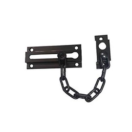 QCAA Solid Brass Chain Door Guard, with 9 Links Steel Chain, Oil Rubbed Bronze US10B, 1 Pack