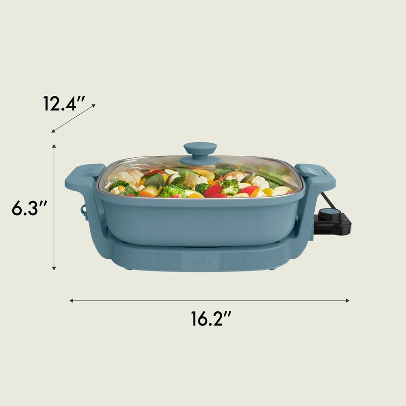 bella Make & Take Electric Skillet, Fits-anywhere™ kitchenware, EverGood™ Ceramic