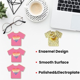 50PCS Pink Shirt Day Pins, Pink Tshirt Shaped Brooches for Anti Bullying, Be Kind Enamel Lapel Badge Armband for Every Child Adults