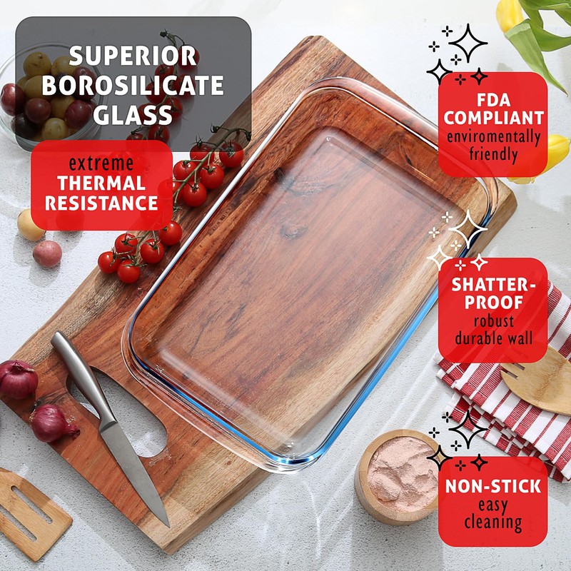 Eatex 8-Pack Glass Food Storage Containers with Lids, Baking Pans