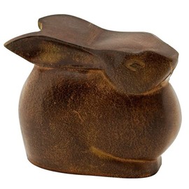 Oakestry Moon Bunny Garden Statue Small Garden Patio Yard Doorstop Decorative Sculpture cast Aluminum with Antique Bronze Finish Collectible Bunny Figurines Decorations Outdoor