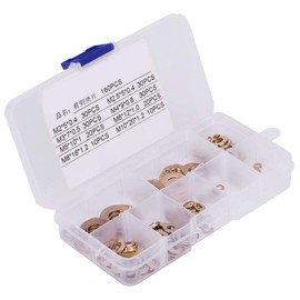 Flat Washers Brass 180pcs Metric Washers 8 Sizes M2 M2.5 M3 M4 M5 M6 M8 M10