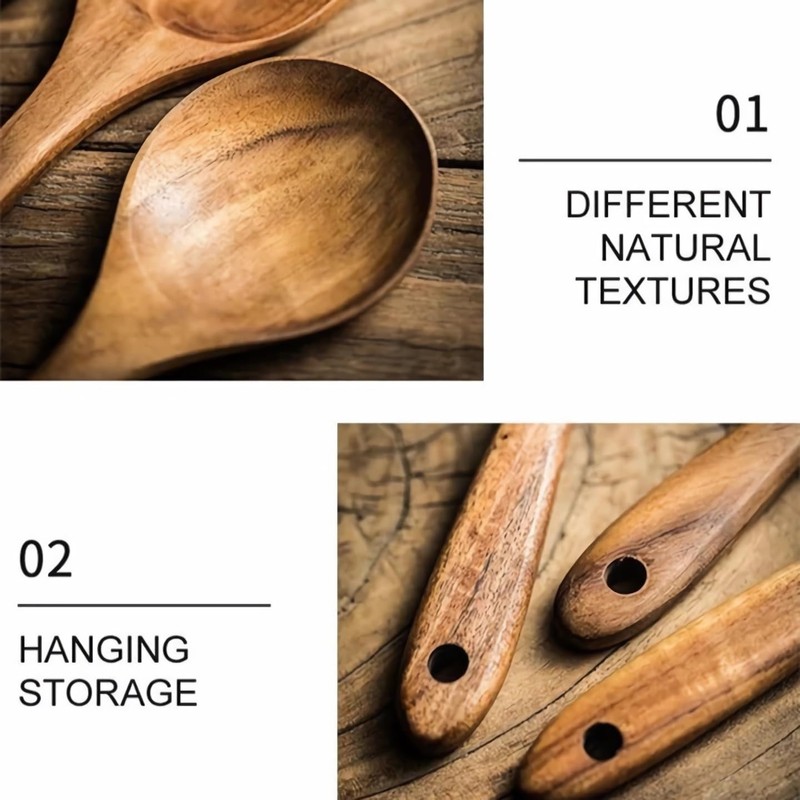 Wooden Rice Spoon,Non Stick Rice Paddle Heat Resistance Serving Spoon,