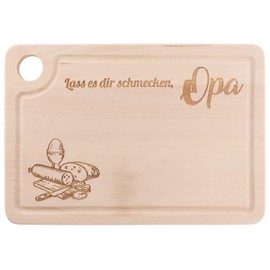Spruchreif Wooden Chopping Board | Chopping Board with Engraving and Finger Hole | Gifts for Grandparents | Chopping Board with Egg Holder | Gift for Grandpa | Christmas Gifts
