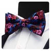 GUSLESON Pink Red Floral Bow Ties for Men Silk Pre-tied