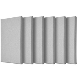 6 PCS Acoustic Panels, Large Soundproof Wall Panels, Professional Fiberglass Sound Absorbing Panels, 23.6x11.8 Inches Sound Proof Foam Panels for Walls, Studio Home Offices(Grey)