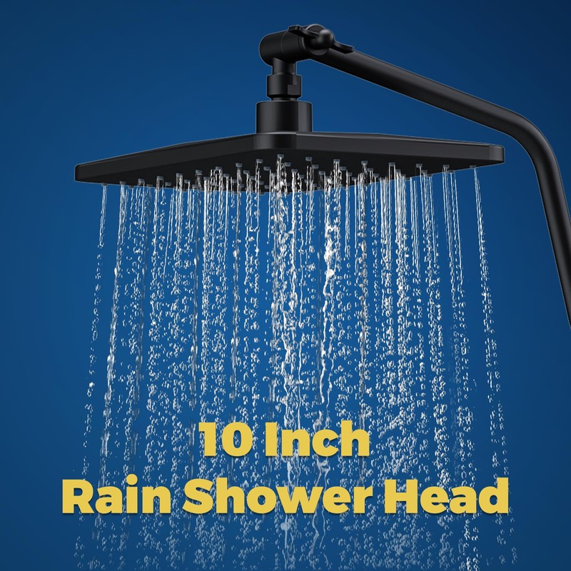 WRISIN 10 Inch Rain Shower Head with Handheld Spray, 7-Function