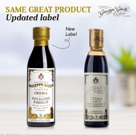 Giusti Balsamic Glaze Based on Thick Balsamic Vinegar of Modena – Italian Gourmet La Crema Reduction, Smooth & Velvety Drizzle for Meat, Cheese, Salads & Desserts - 8.45 fl oz (250 ml) - Pack of 1