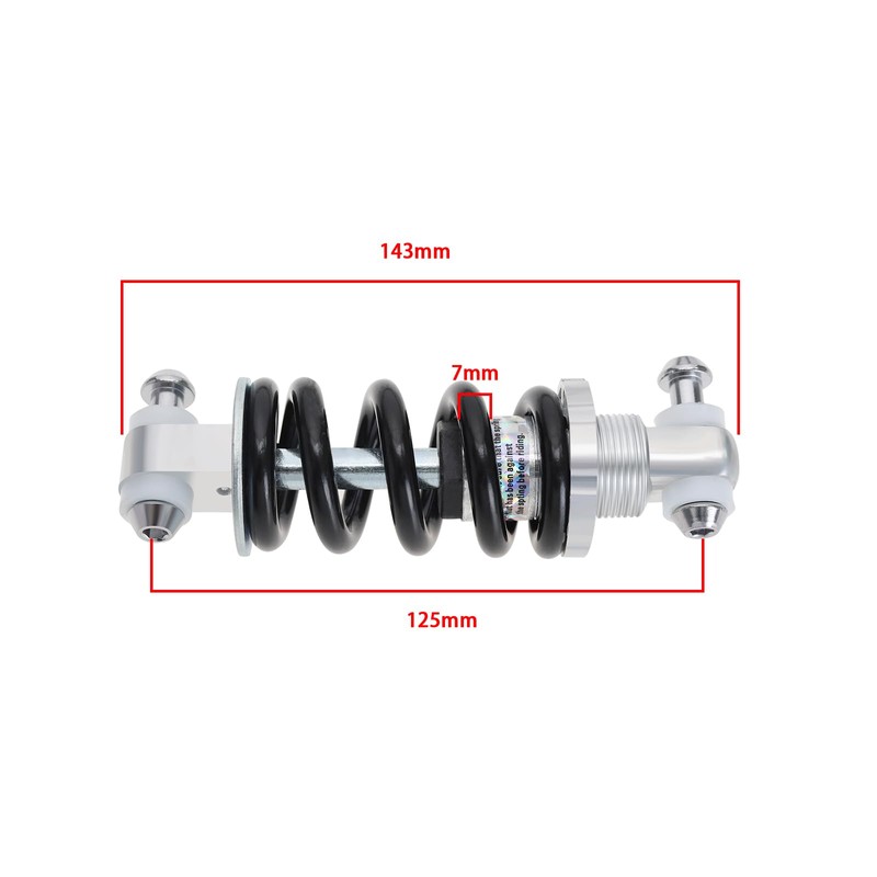 VGOL 2pcs 125mm Rear Shock Damper 750LBS Shock Absorber Motorcycle