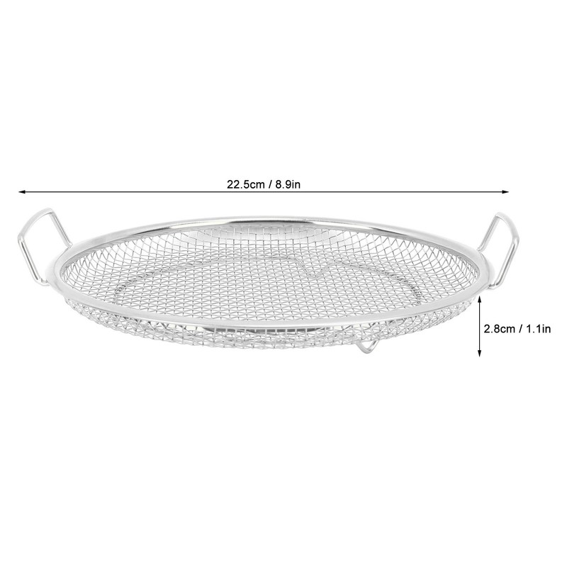 Stainless Steel Fruit Basket Double Handles Metal Mesh Drain Round