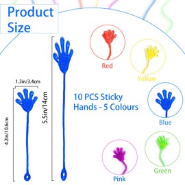 12 Pcs Sticky Hands,Stretchy Sticky Hand Toy Set,Sensory Stress Relief & Creativity Stretch Fun Toys for Kids Birthday Party Favors,Classroom Rewards,Play Activities and Fostering Children's Creative