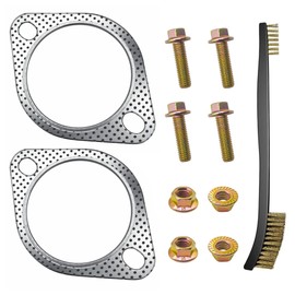 Strongthium 2 Pcs 3" Exhaust Gasket 2 Bolt for 3 Inch Muffler Flange Manifold 120-07610-0002