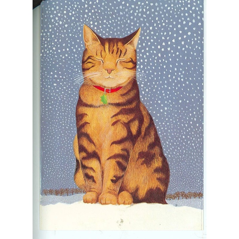 CHRISTMAS GREETING CHRISTMAS KAT ORIGINAL BY JOAN FREESTONE (X-37)