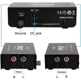 Pyle Phono Preamp for Turntable - Amplifier, Pre Amp Hi-Fi Mini Stereo Box, Pre-amplifier Phono Stage for Record Player Audio Box with RCA Input & Output, Low Noise Operation, w/DC 12V Power Supply