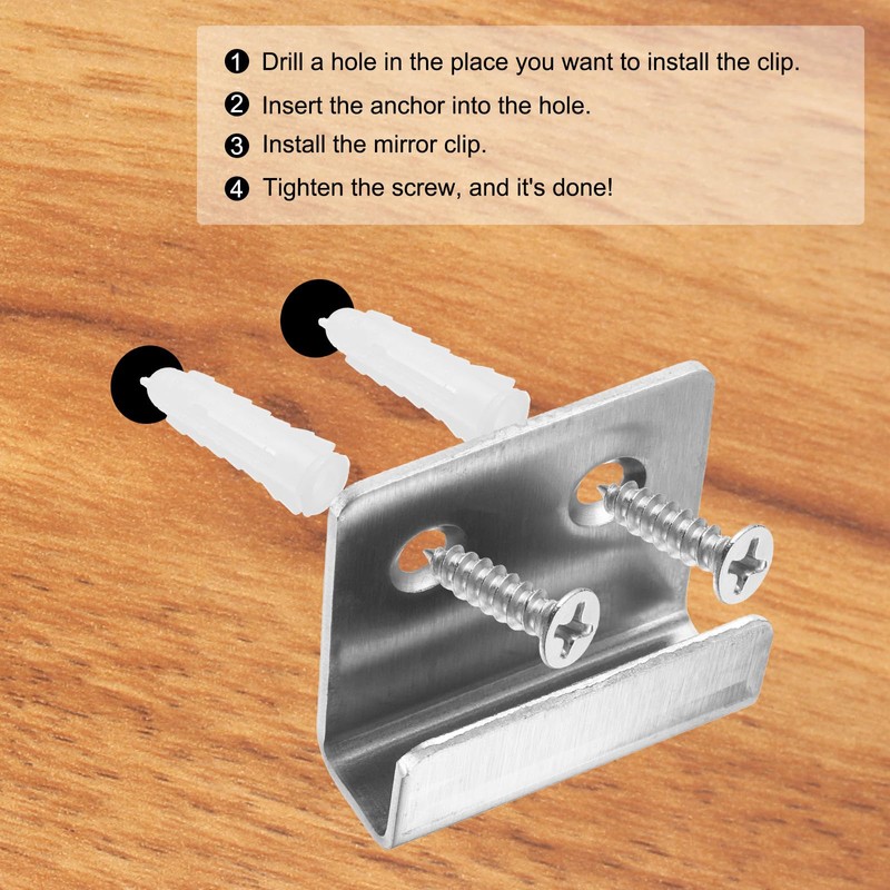 sourcing map 10 Pcs Stainless Steel Tile Hanger, Tile Display