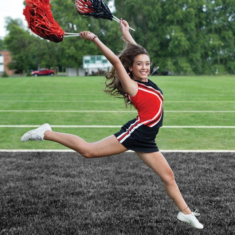 Anderson's Premium Black and Red School Spirit Shakers, Cheerleader Pom