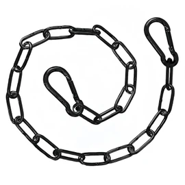 Black Chain, Security Chain, Gate Chain, Chain - 1 Meter Heavy Duty Metal Chain with 2 Detachable Carabiners, for Locking, Fencing, and DIY Projects, Outdoor Fence, Cage, Gate Security Lock