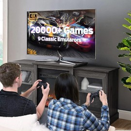 Retro Game Console, Wireless Retro Game Console, Plug & Play Video TV Game with 20000+ Built-in Games, 4K HDMI Output, and 2.4GHz Wireless Controller, 9 Classic Emulators（Black）