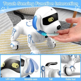 Remote Control Robot Dog Toy, Interactive RC Dog Robot Toys for Kids, Programmable Smart and Dancing Robot Toy, Imitates Animals Mini Pet Dog Robot with Sound and LED Eyes:_pink