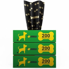 Flash Furniture Kessler 3 Roll Set of 8 x 13 Unscented Premium Pet Waste Station Bags, 600 Extra Thick and Strong Leak Proof Dog Waste Bags, Black