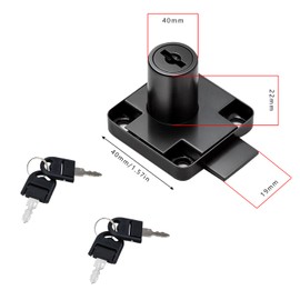 GZGXKJ 2 Pack Cupboard Office Drawer Cam Lock Filing Cabinet Lock with 2 Keys Square Base Screw Fixed Furniture Security Lock for Furniture Door Household Mailbox Glass Showcase (Master Key Lock)