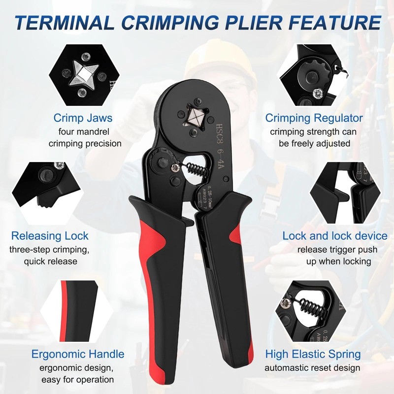 Ferrule Crimping Tool Kit, Wire Ferrules Kit Crimper Pliers with