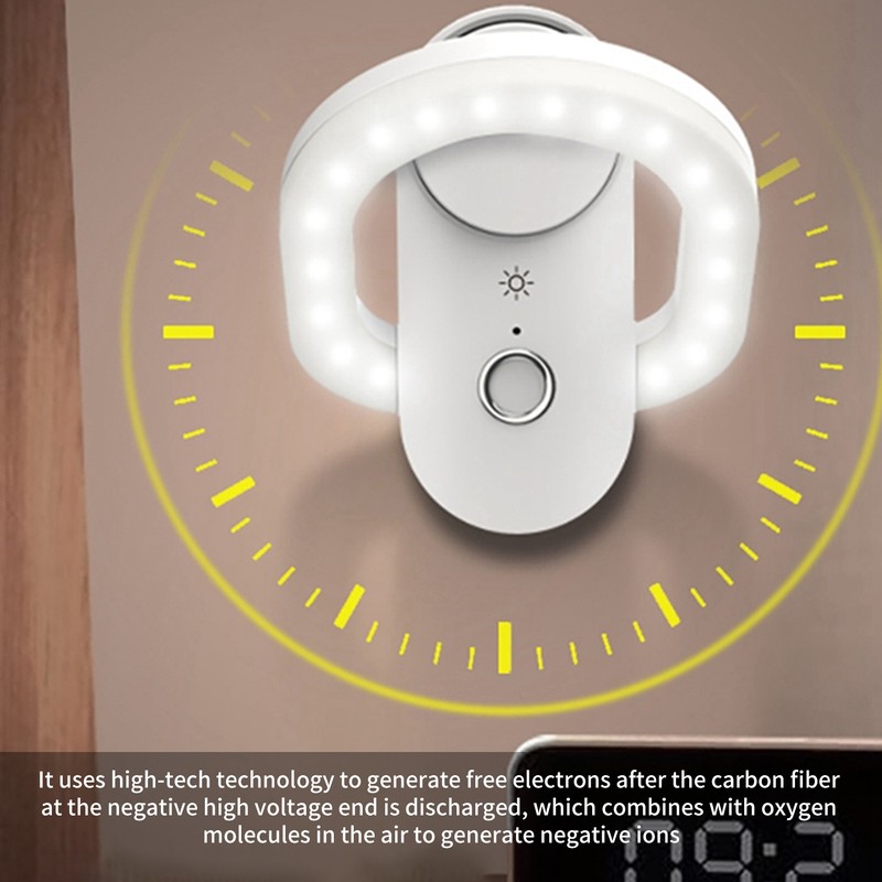 Negative Ion Air Purifier with LED Sensing Night Light Portable