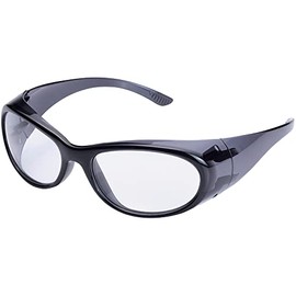 Yamamoto YS-210 Lightweight Protective Glasses Japan Fit, Wide Temple, Clear Black, PET-AF (Double-Sided Hard Coated, Anti-Fog), Made in Japan JIS UV Protection