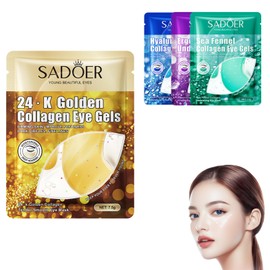 16 Pairs Collagen Under Eye Patches, Hydrating & Anti-Aging Gel Pads for Dark Circles, Travel-Friendly Skincare Set for Women