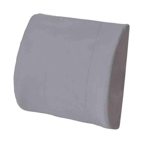 Essential Medical Supply Molded Lumbar Cushion with Elastic Positioning Strap in Grey